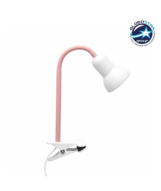 GLOBOSTAR® TAVOLO 204-0154 Παιδικό Επιτραπέζιο Φωτιστικό Πορτατίφ με Ντουί 1 x E14 AC 220-240V IP20 - Ροζ & Λευκό - Μ11 x Π9 x Υ35cm